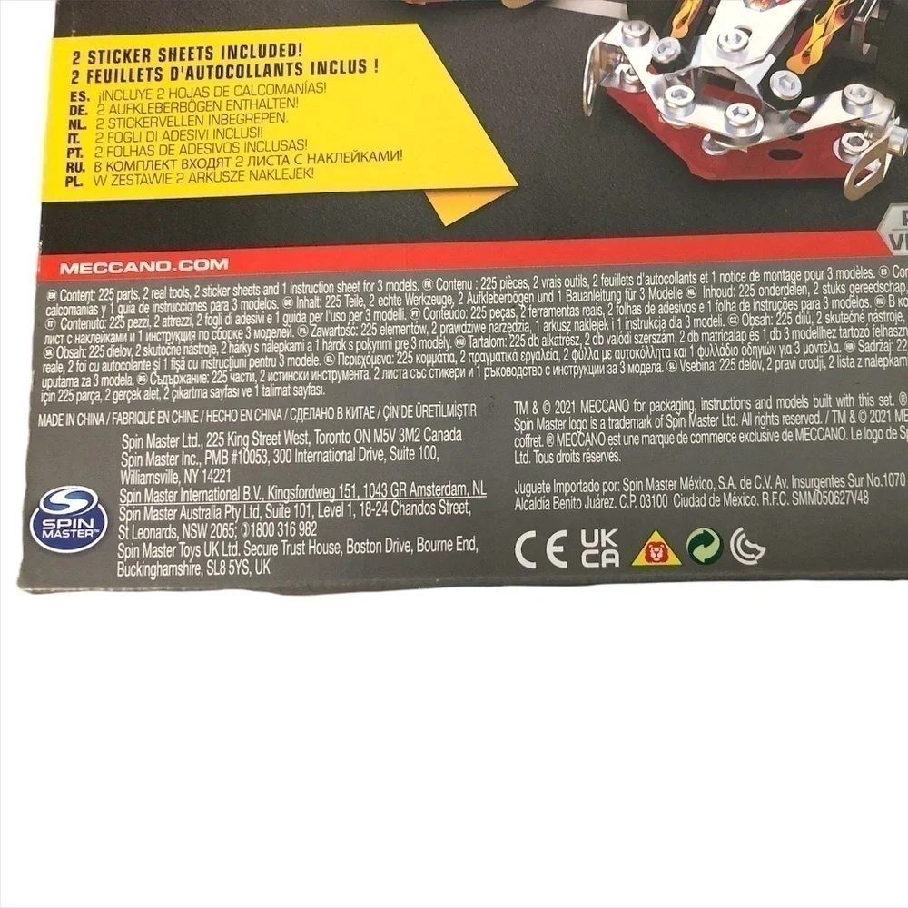 Meccano Model Building Kit  Kids 10-in-1 Racing Vehicles STEM 225 Parts and Real